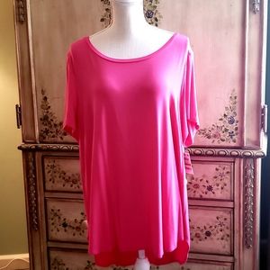 ALFANI Top Blouse Pink Berry Plus 3X NWT